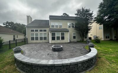 Fire Pit area with Stamp Concrete Patio